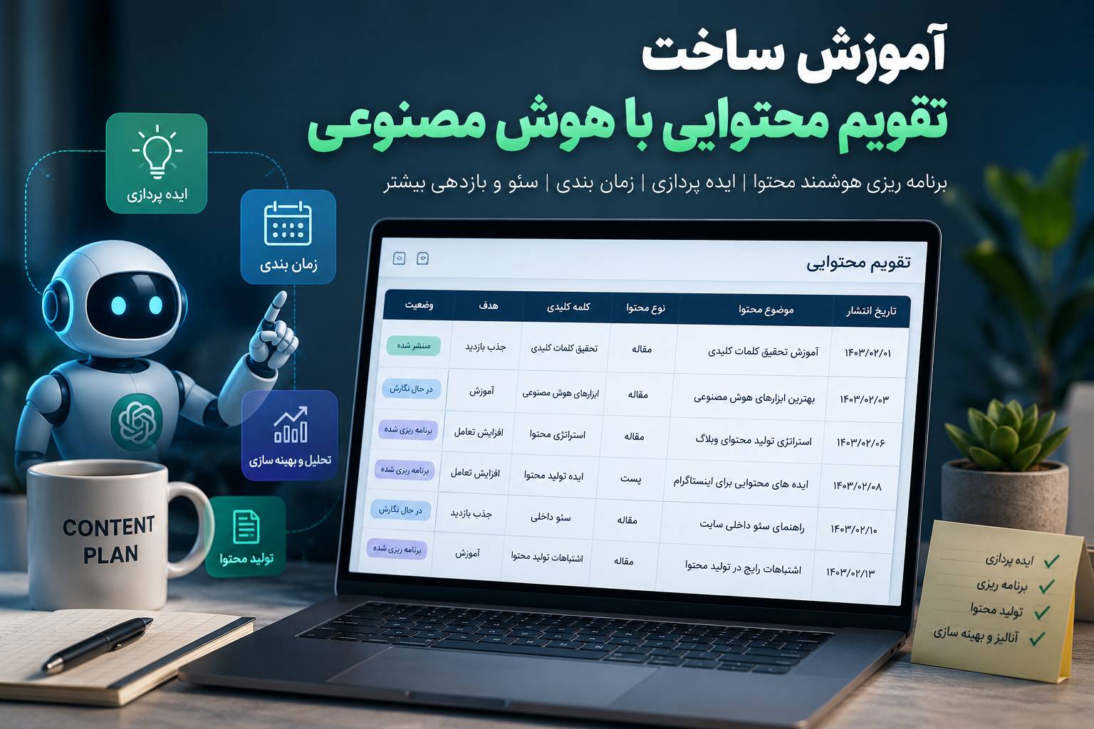 آموزش ساخت تقویم محتوایی با هوش مصنوعی